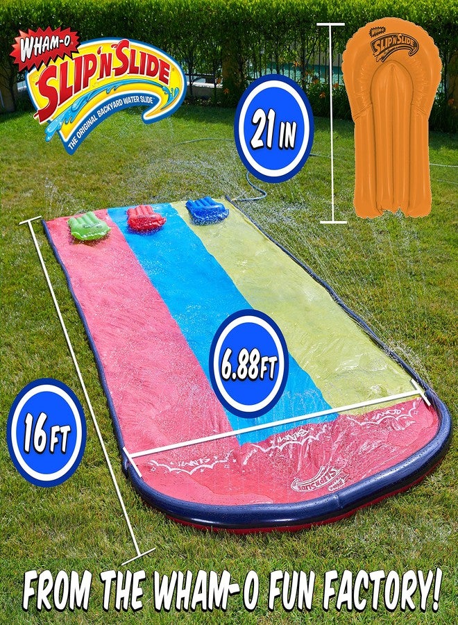 Wham-O Slip N Slide Triple Slip and Slide with 3 Bodyboards Premium Lawn Water Slide Super Slip Backyard Waterslides Outdoor Water Toys for Kids - Image 3