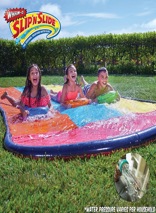 Wham-O Slip N Slide Triple Slip and Slide with 3 Bodyboards Premium Lawn Water Slide Super Slip Backyard Waterslides Outdoor Water Toys for Kids - Image 5