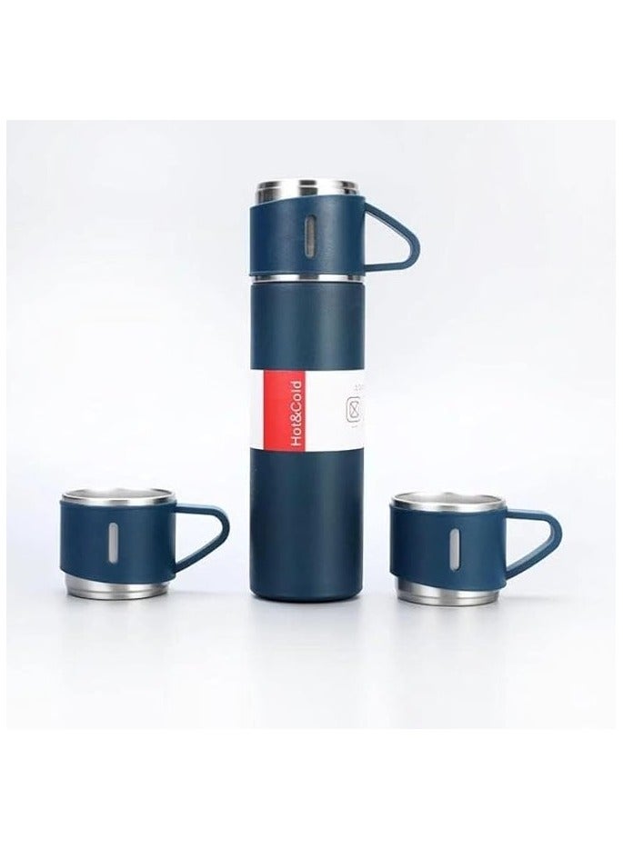 طقم مطارة ستانلس ستيل مع 3 أكواب، زجاجة مياه مع أكواب - Image 2