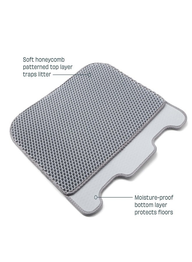 Smarty Pear Leo's Loo Too by Casa Leo I Litter Mat I Trap Your Cat Litter with a Dual Layer Honeycomb Design I Water Proof Material for Easy Cleaning I Leo Gray - Image 2