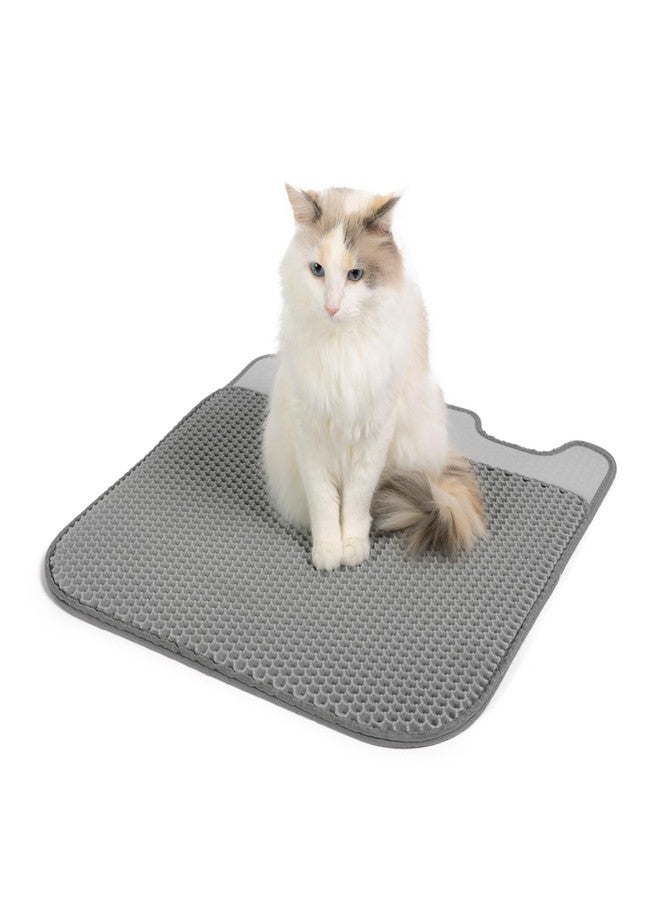 Smarty Pear Leo's Loo Too by Casa Leo I Litter Mat I Trap Your Cat Litter with a Dual Layer Honeycomb Design I Water Proof Material for Easy Cleaning I Leo Gray - Image 1