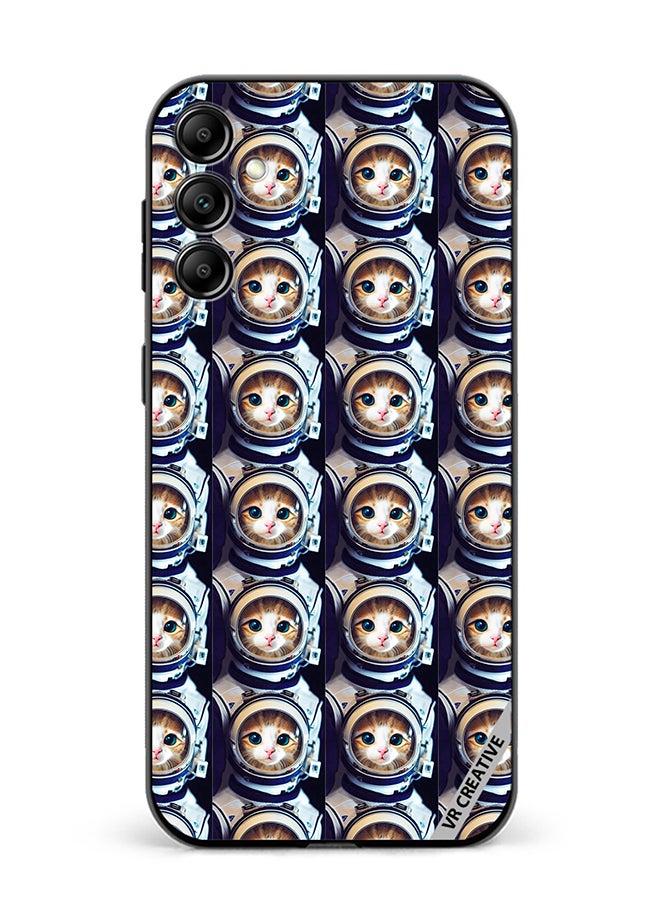 VR CREATIVE Protective Case Cover For Samsung Galaxy A55 Cat Face Inside Astronauts Helmet Pattern Design Multicolour - Image 1