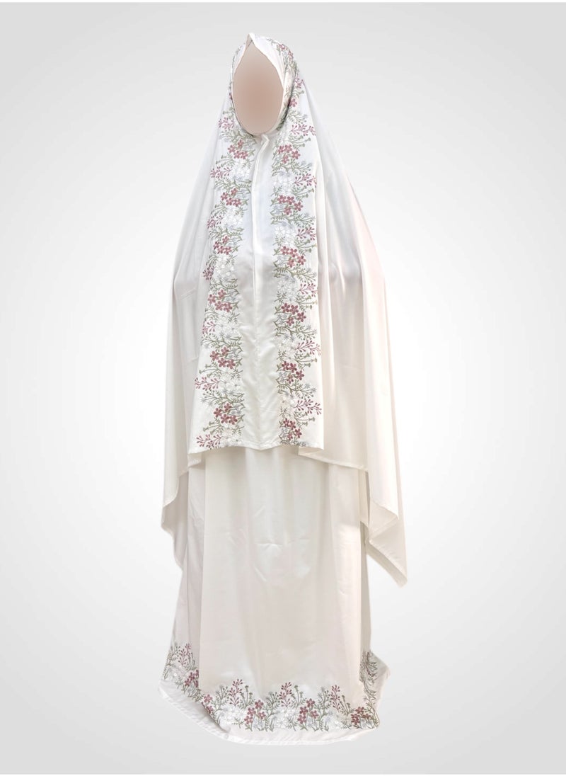 AL-HRAER - A Soft And Comfortable Two-Piece Embroidered Cotton Prayer Sheet That Fits All Sizes - Image 1