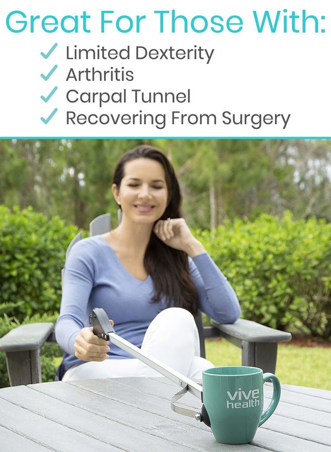 VIVE Suction Cup Grabber Reacher 32" - Elderly Grab It Reaching Pickup Tool Heavy Duty for Seniors - Trash, Sticks, Litter Picker Upper - Extra Long Reach Handle & Handy Extension Arm Claw - Image 5