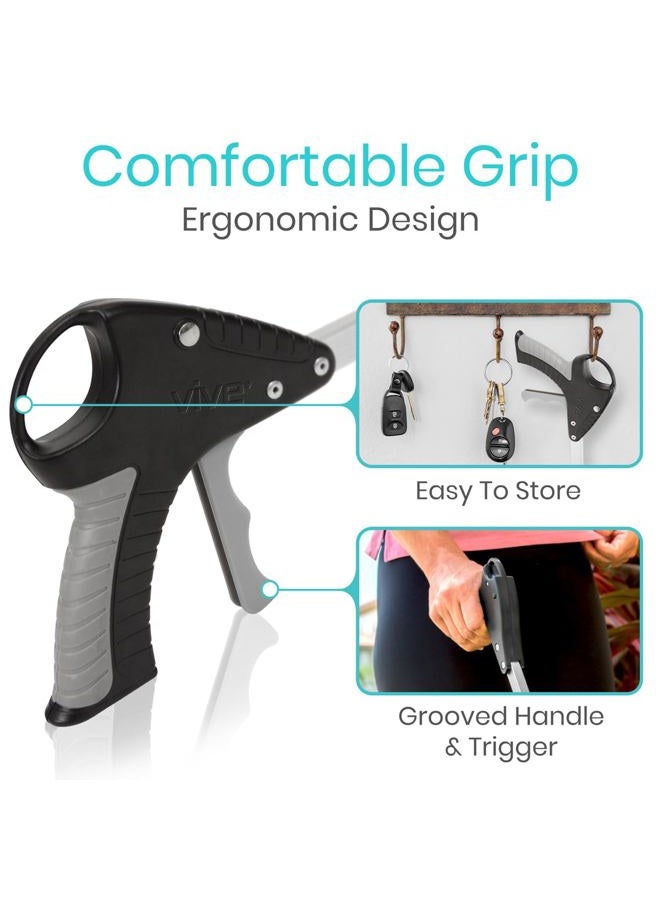 VIVE Suction Cup Grabber Reacher 32" - Elderly Grab It Reaching Pickup Tool Heavy Duty for Seniors - Trash, Sticks, Litter Picker Upper - Extra Long Reach Handle & Handy Extension Arm Claw - Image 4