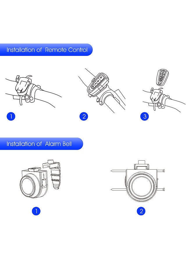 Antusi - Wireless Bike Horn 115dB Loud Bicycle Anti-theft Horn IPX5 Bicycle Alarm Bell with 5 Sound Modes 3 Vibration Sensitivity Adjustment 3 Volume Adjustment - Image 1