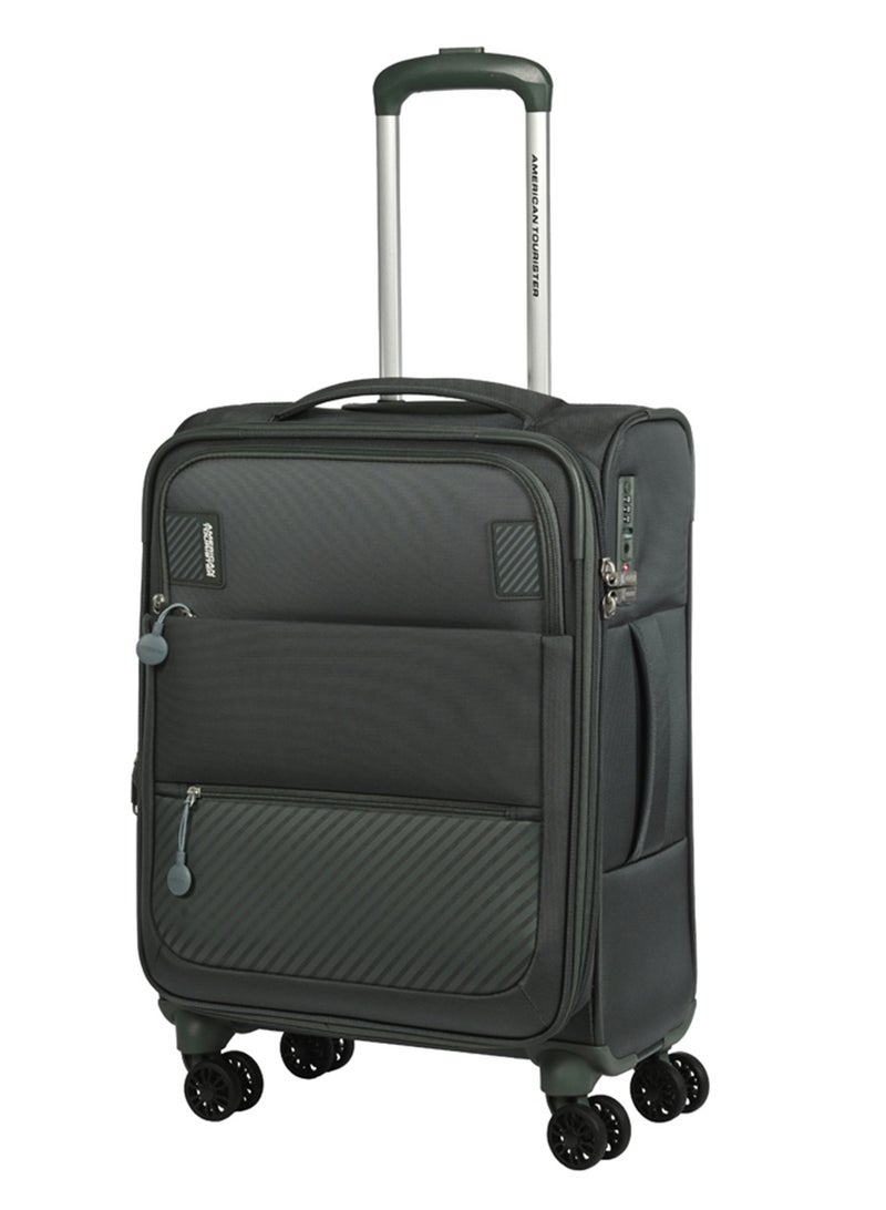 AMERICAN TOURISTER ماجوريس + حقيبة سفر، حجم كابينة 59 سم، 4 عجلات دوارة، قمة ناعمة، 100% بوليستر، لون بلسم أخضر | قفل تركيبي TSA | قابلة للتوسيع - ضمان دولي لمدة 3 سنوات - Image 1