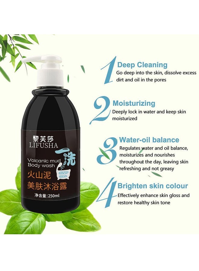 LIFUSHA Volcanic Mud Body Wash Shower Gel Deep Sea Mud Whitening Body 250ML - Image 2