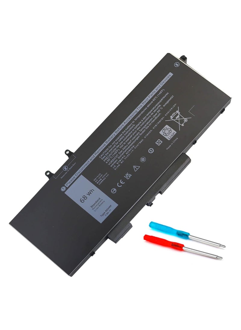 Max Power - 4GVMP Laptop Battery for Dell Latitude 5400 5500 5410 5510 E5400 E5500 Inspiron 7590 7591 7791 2-in-1 Precision 3540 3550 Series P84F P84F001 P42E P42E001 P98G001 P80F001 RF7WM C5GV2 H82T6 7.6V 68Wh - Image 1