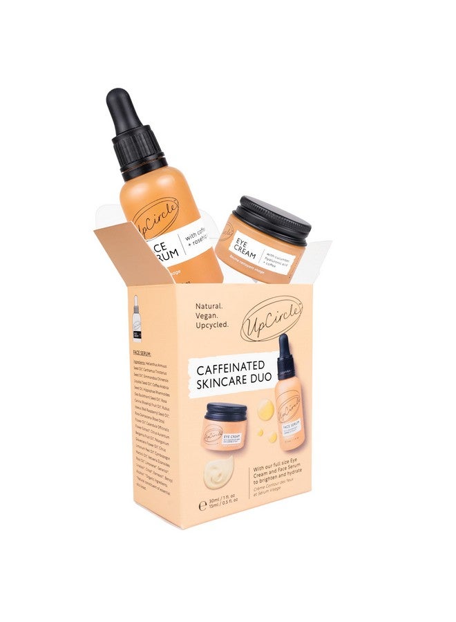 UpCircle Caffeinated Duo Our Face Serum And Eye Cream Duo Vitamin C Hyaluronic Acid + Coffee Oil Evens Skin Tone Reduces Puffiness + Dark Circles Vegan - Image 1