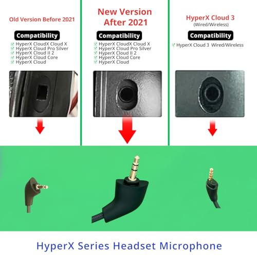 TUANRIVER Replacement Mic for HyperX Cloud, Cloud X, Cloud II, Cloud Core, Cloud Pro Silver (New Version After 2021) – Noise Cancelling Boom Microphone Compatible with Gaming Consoles, PC, 3.5mm Jack - Image 3