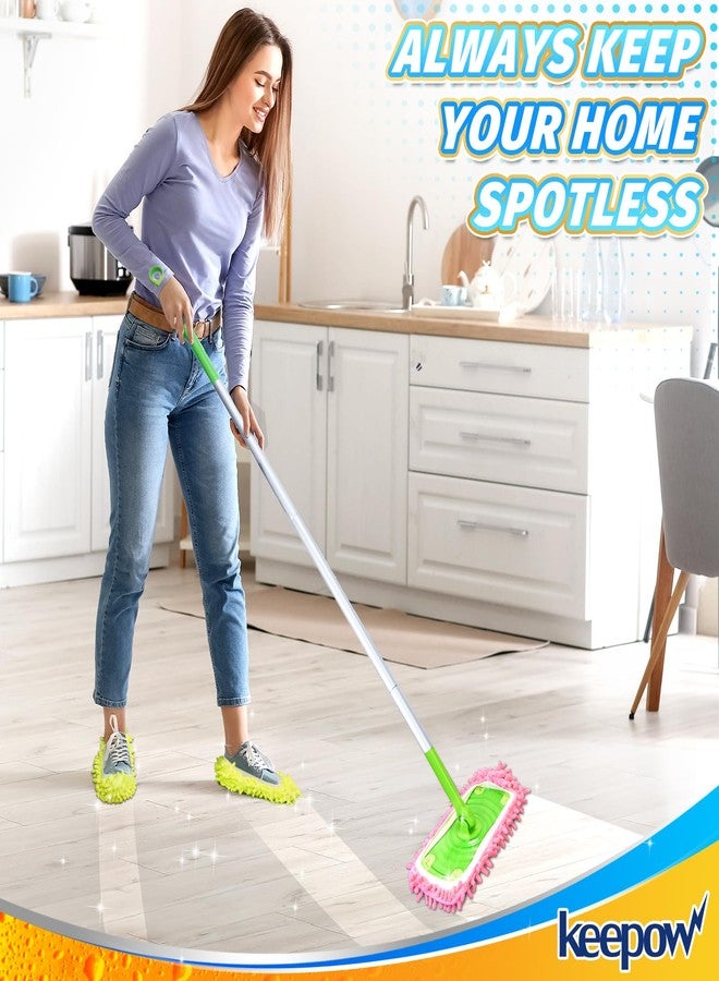 KEEPOW Mop Slippers Shoes Microfiber Floor Cleaning Tool House Mop Socks Shoe Cover Mopping Slippers Shoes Cover Soft Washable Reusable Foot Socks for Women Men Floor Cleaning Tool (5 Pairs) - Image 4