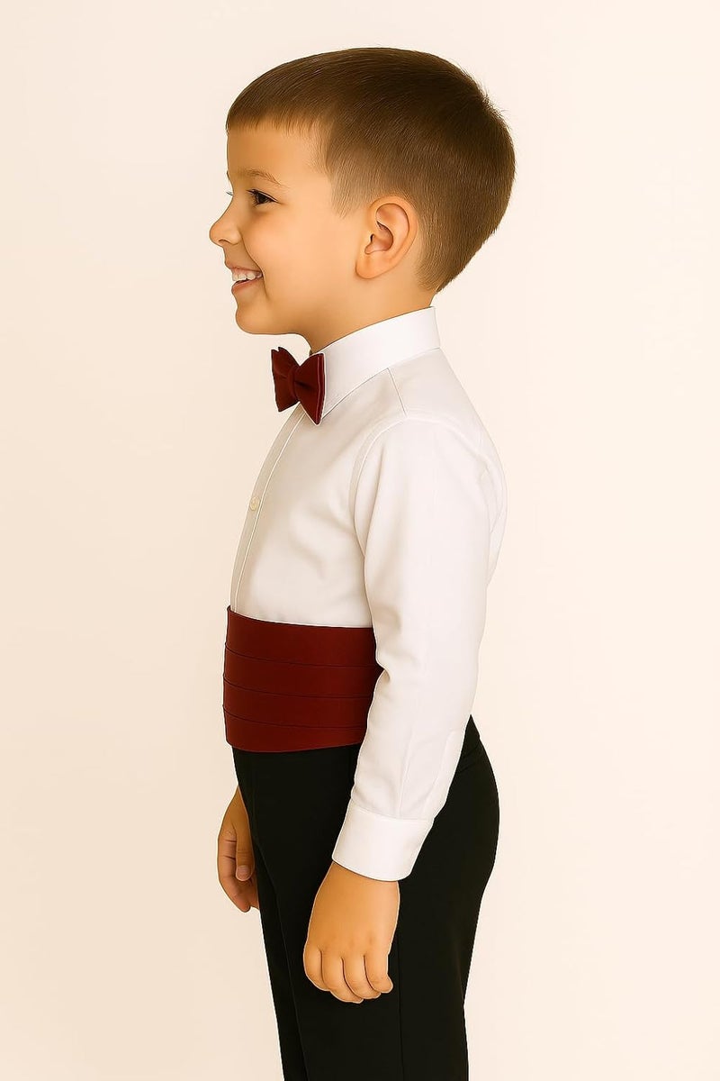 RR DESIGN Store RR DESIGN Boys' Formal Bow Tie and Cummerbund Set, Pre-tied Adjustable Design,Satin, Special Occasion Wear(Age - 5-14 years) - Image 4