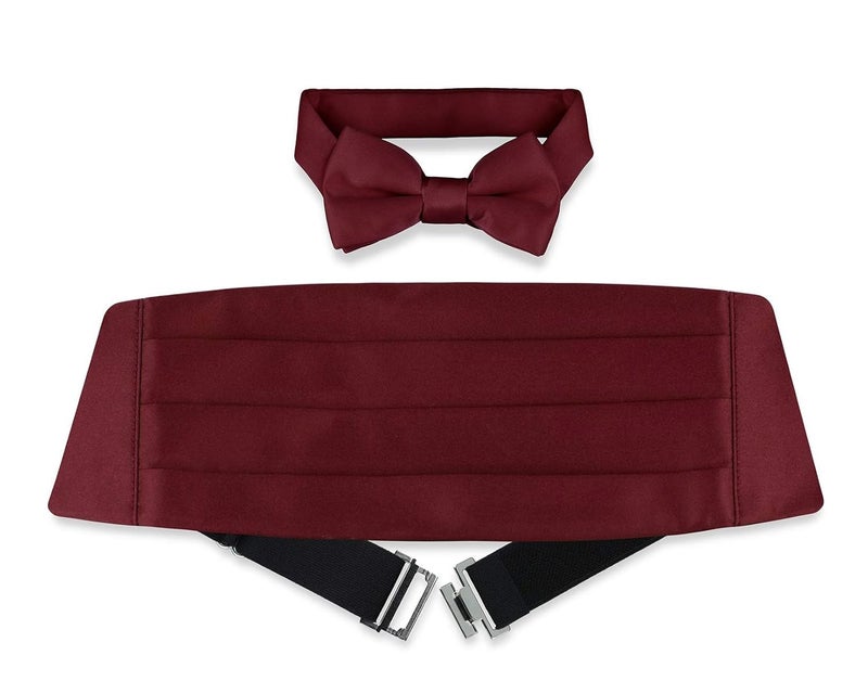 RR DESIGN Store RR DESIGN Boys' Formal Bow Tie and Cummerbund Set, Pre-tied Adjustable Design,Satin, Special Occasion Wear(Age - 5-14 years) - Image 1