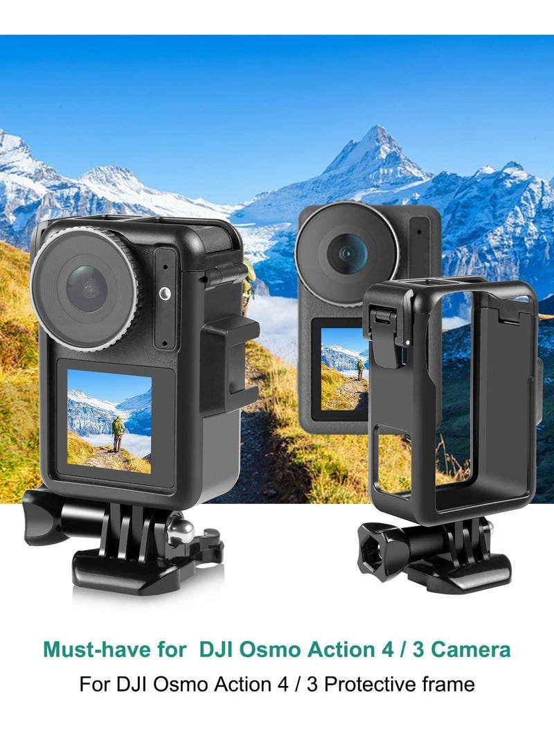 Heat Dissipation Bracket Protective Frame for DJI Action 4, for DJI Action 3 Camera Accessories, Vlogging Camera Cage with Movable Base and Short Screw for Video Light Microphone  - Image 2
