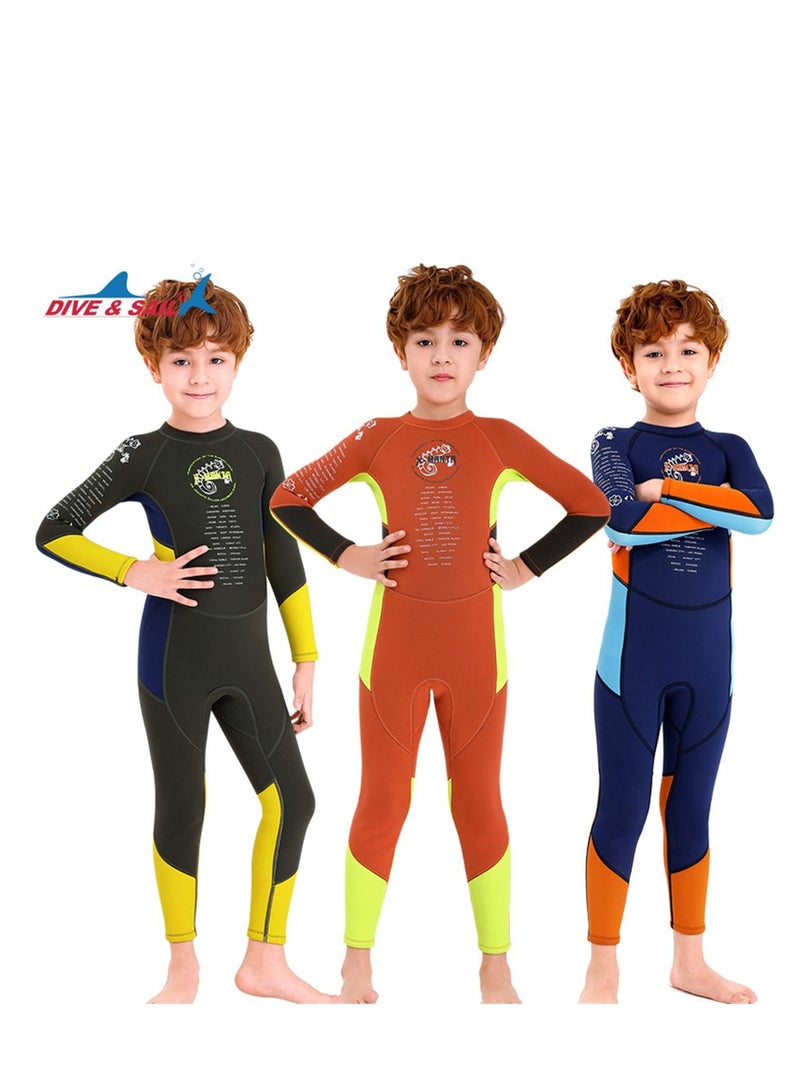 DIVE & SAIL 3Pcs Keep Warm Children Diving Suit Three-layer High Elastic Wetsuit For Boys - Image 1