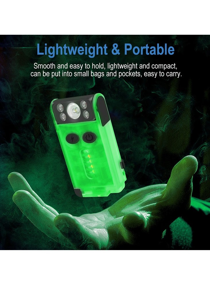 BORUIT - V30 LED Keychain EDC Fluorescence Flashlight Clip Warm Work Light Type-C Rechargeable Torch Magnet Camping Pocket Lantern (white) - Image 1
