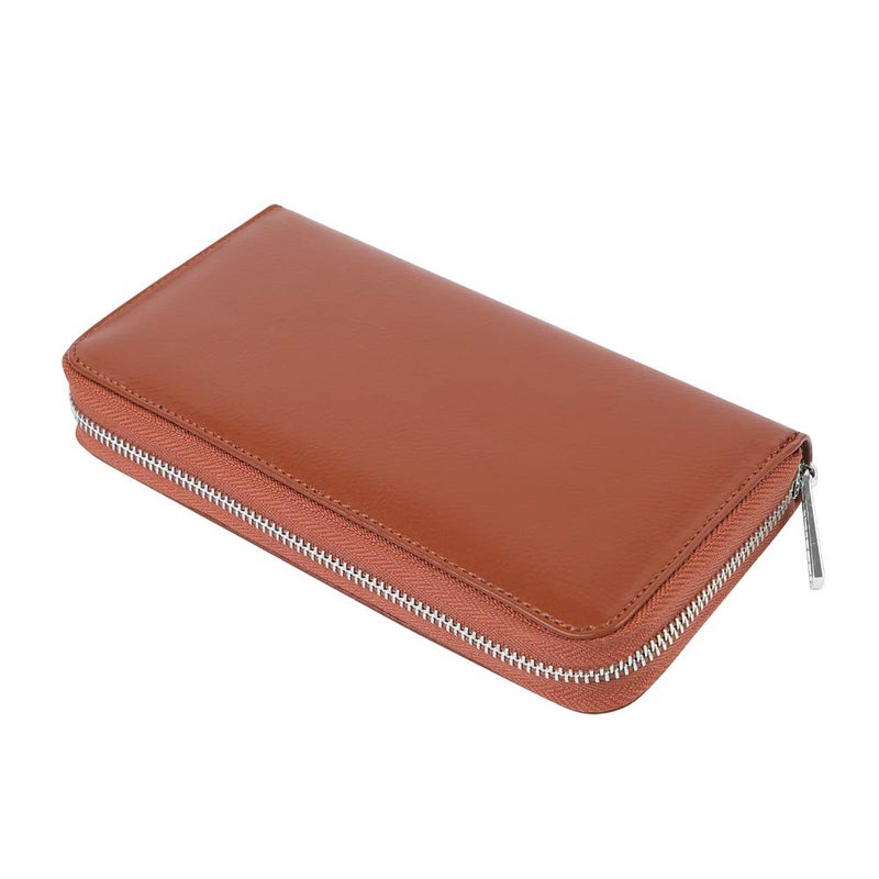Cynure Women 36 Slots RFID Blocking Card Holder Large Long Leather Zipper Organizer Accordion Wallet,Brown - Image 5