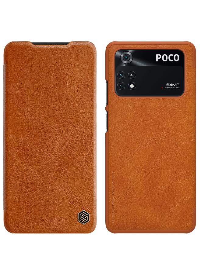 Nillkin Case For Xiaomi Poco M4 Pro QIN Series Crazy Horse Texture Leather Phone Case - Image 1