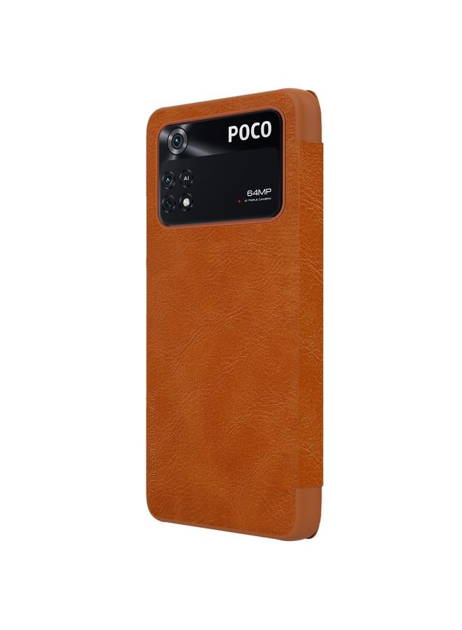 Nillkin Case For Xiaomi Poco M4 Pro QIN Series Crazy Horse Texture Leather Phone Case - Image 3