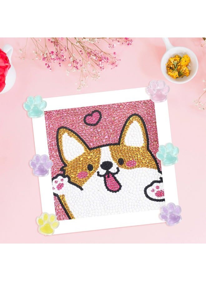 TXIN 8 Pcs Diamond Painting Magnet Cover Minder, Paw Shape Diamond Picture Magnetic Holder Locator, Cross Stitch Diamond Painting Fixator with Case, Diamond Art Accessories Tools for Adults Art Craft - Image 5