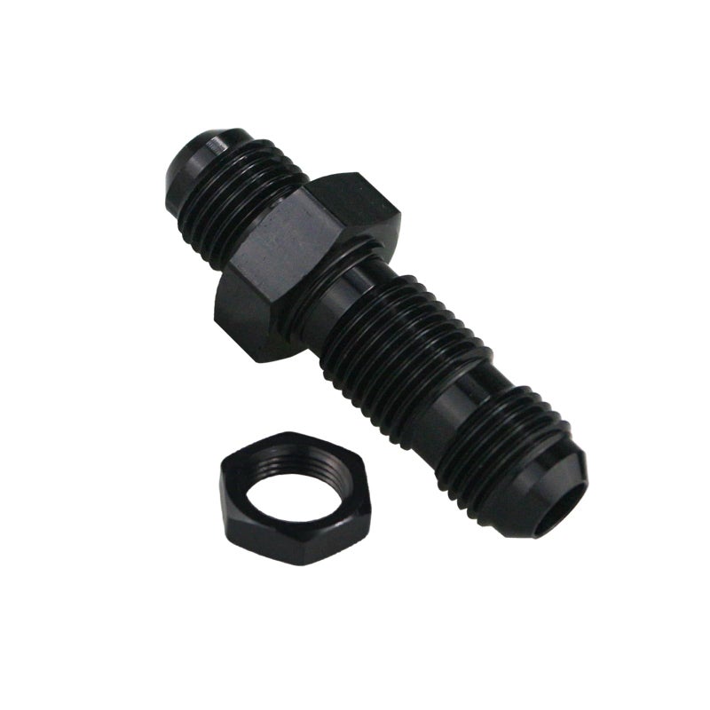 caqeg 10AN Male Flare Straight Bulkhead Fitting Adapter with 10AN Nut Aluminum Black Hard Hex Anodized Connector - Image 2