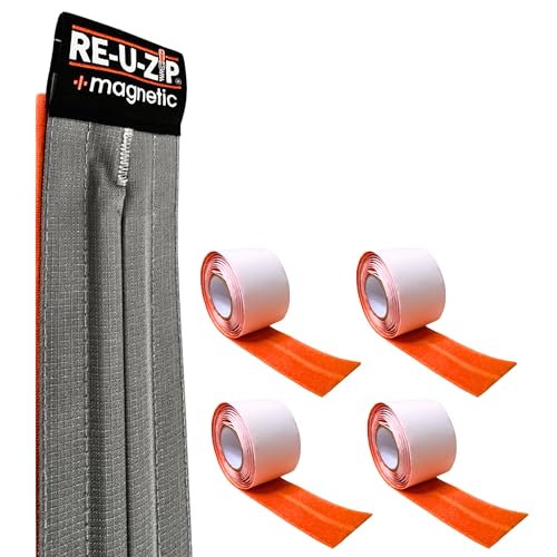 RE-U-ZIP شريط الدخول المغناطيسي القابل للإغلاق الذاتي RE-U-ZIP® | بديل سحاب خالي من اليدين لحاجز الغبار للأغطية البلاستيكية | قابل لإعادة الاستخدام، قابل للتخصيص ويعمل تحت ضغط الهواء السلبي | مجموعة البداية - Image 1