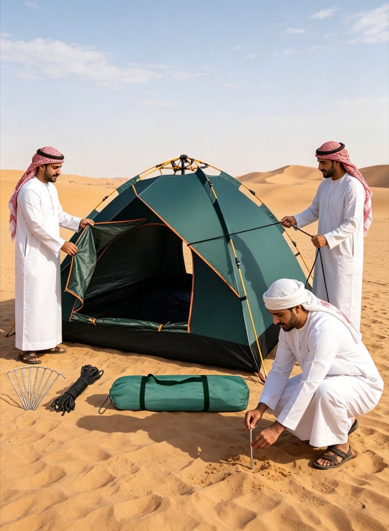 AETHER Camping Tent 3-4 Persons, Pop Up Tents Removable Instant Tent 2 Door Breathable Waterproof UV Protection, Family Dome Tent for Family Outdoor Sports Travel Picnic with Carrying Bag - Image 2