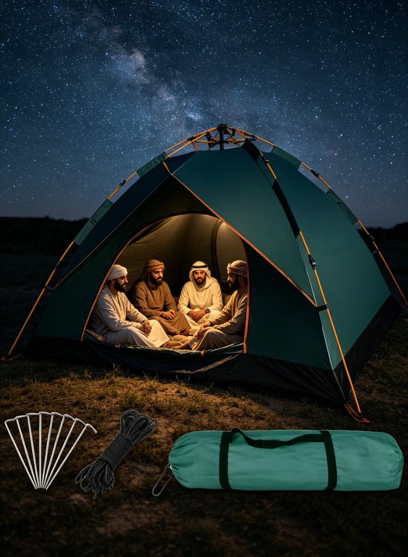 AETHER Camping Tent 3-4 Persons, Pop Up Tents Removable Instant Tent 2 Door Breathable Waterproof UV Protection, Family Dome Tent for Family Outdoor Sports Travel Picnic with Carrying Bag - Image 3