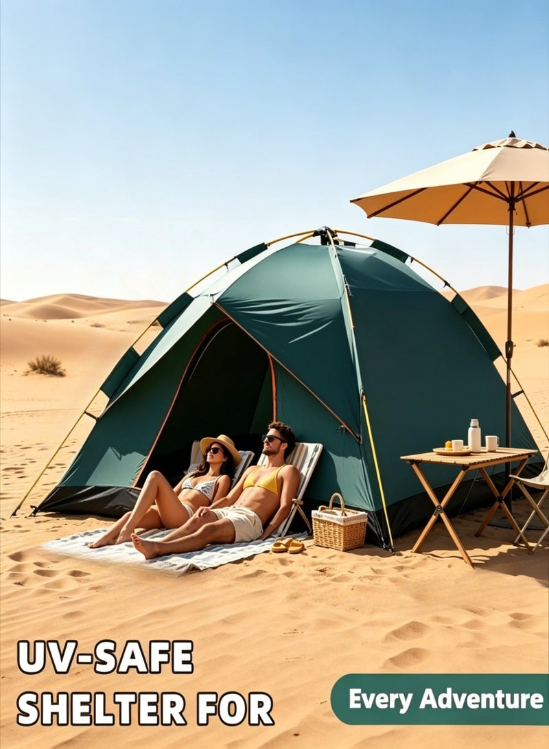 AETHER Camping Tent 3-4 Persons, Pop Up Tents Removable Instant Tent 2 Door Breathable Waterproof UV Protection, Family Dome Tent for Family Outdoor Sports Travel Picnic with Carrying Bag - Image 4