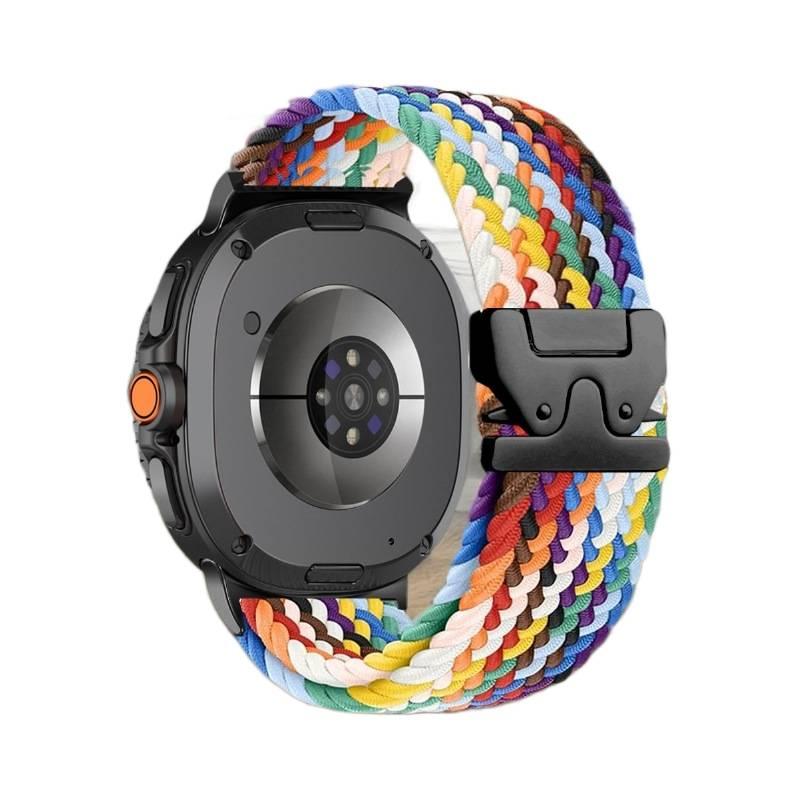 AD سوار ساعة ذكية سوار نايلون حلقي متوافق مع Samsung Galaxy Watch 8 Classic بملاءمة قابلة للتعديل وحزام بديل للاستخدام اليومي باللون أسود قابل للتعديل باللون الأسود - Image 4