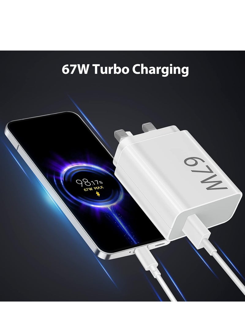 67W Hypercharge UK Plug Adapter for Xiaomi 15 14 13 12 12t 12s Pro Lite Redmi Note K80 K70 K60 K50 11 11s Plus Poco F6 F5 X7 X6 X5 F4 X4 Gt Black Shark 4 5 Pro - Image 1