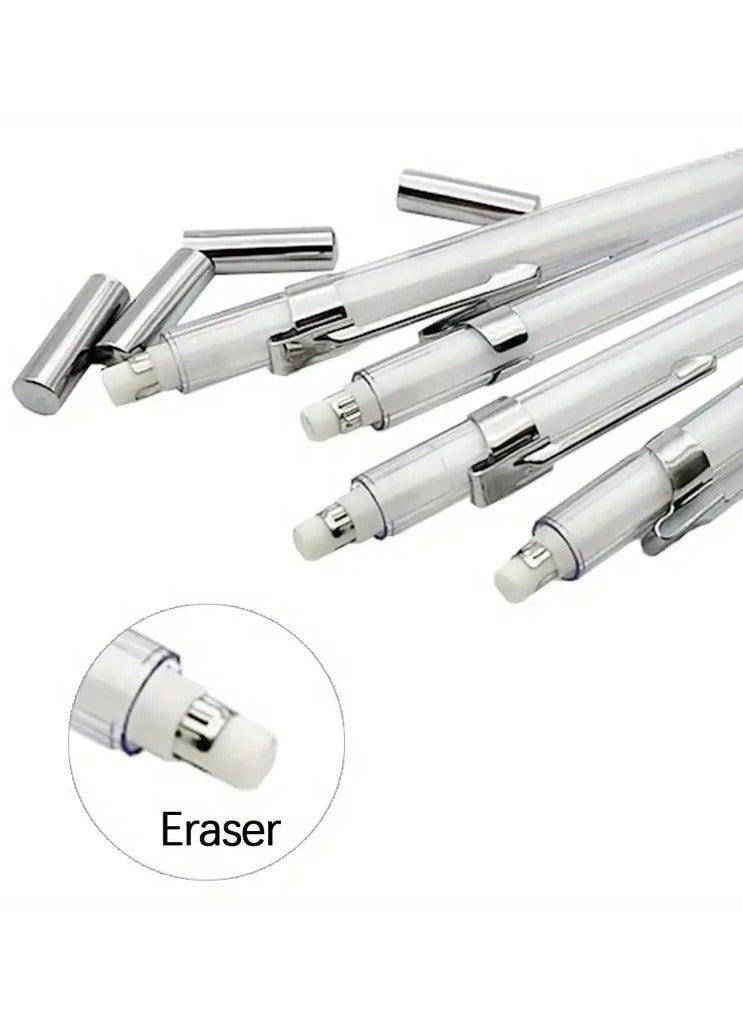 Generic 4-Pack Mechanical Pencils 0.5mm with Lead Refills, Art Sketching  Drawing Pens, No Feather, White Stationery Set  - Image 5