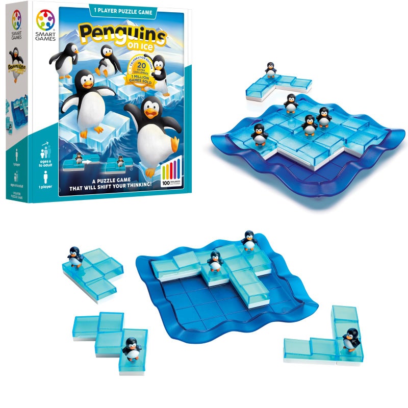 SmartGames Penguins on Ice - A Sliding Cognitive Skill-Building Puzzle Game for Ages 6 - Adult - Image 1