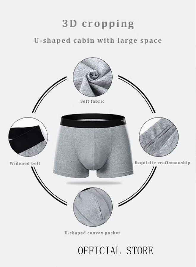 4 Pack Set Men's 95% Cotton Boxers Shorts Briefs Breathable Soft Underpants Summer High Elastic Classic Teenager Underwear - Image 2