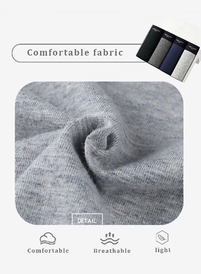 4 Pack Set Men's 95% Cotton Boxers Shorts Briefs Breathable Soft Underpants Summer High Elastic Classic Teenager Underwear - Image 3
