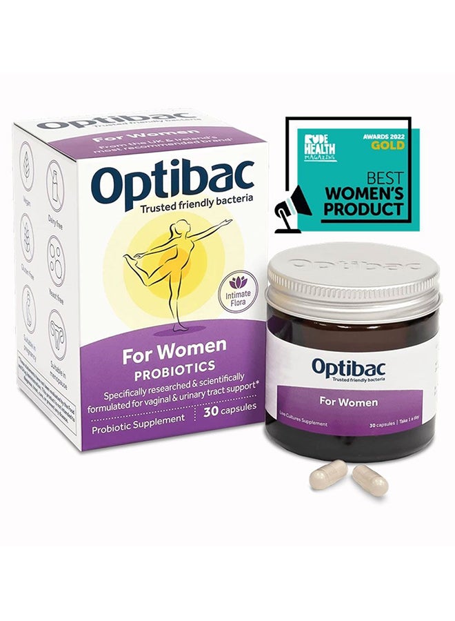 Optibac Probiotics Intimate Flora For Women 30 Capsules Health Support  - Image 4