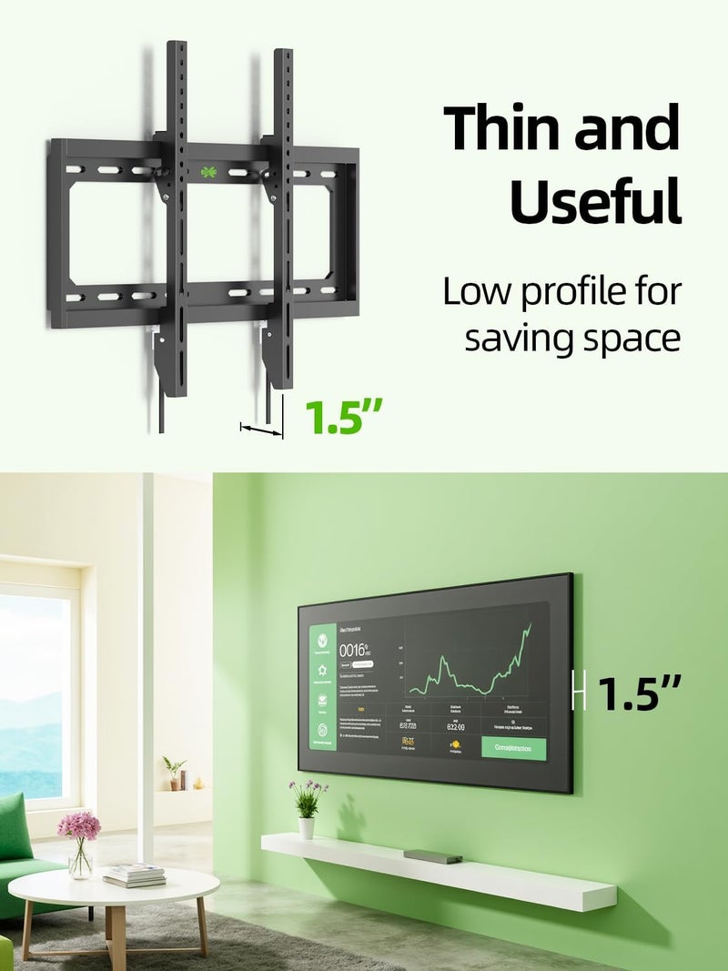 USX MOUNT UL Listed TV Mount Low Profile for Most 26-60" Flat Screen LED, LCD, Curved TVs, TV Wall Mount Bracket Tilt VESA 400x400mm- Up to 99lbs, Quick Lock and Release to Mounts on 12" 16" Stud - Image 4