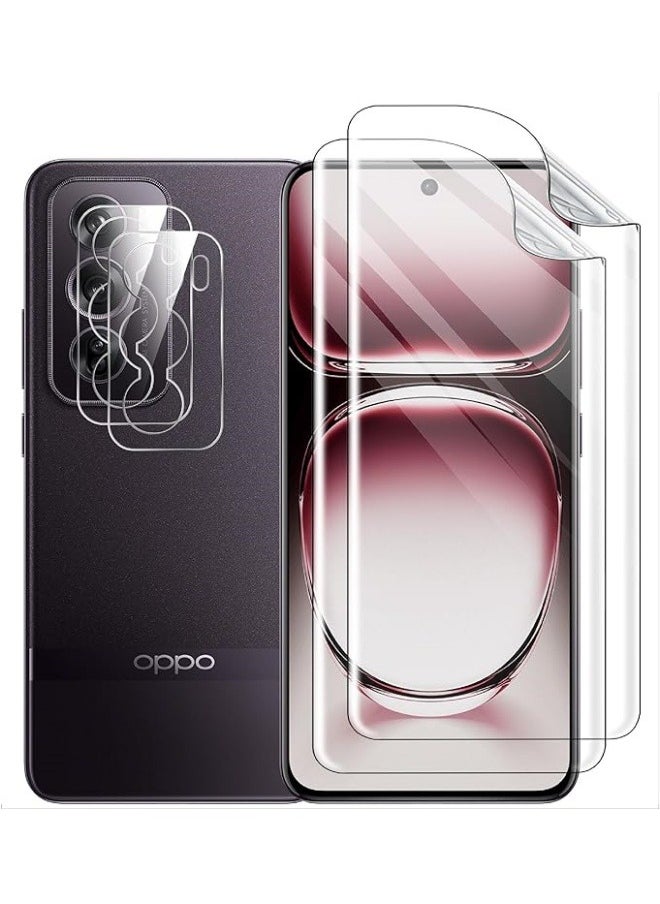 ماركة غير محددة - محافظ الشاشة المتوافقة مع OPPO Reno 12 Pro، حزمة من 2 حافظة شاشة مرنة + 2 حافظة زجاج مقاوم للكاميرا، عالية الدقة، رقيقة للغاية. - Image 1