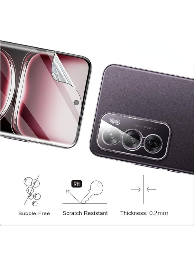ماركة غير محددة - محافظ الشاشة المتوافقة مع OPPO Reno 12 Pro، حزمة من 2 حافظة شاشة مرنة + 2 حافظة زجاج مقاوم للكاميرا، عالية الدقة، رقيقة للغاية. - Image 1