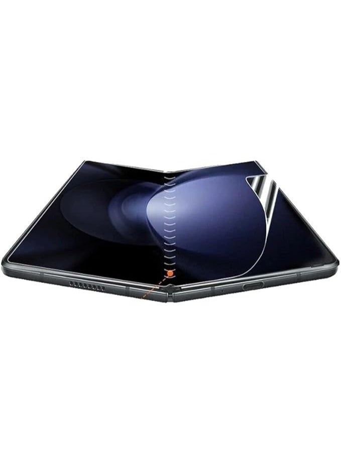 واقي شاشة لهاتف سامسونج جالاكسي زد فولد 5، فيلم TPU ناعم وشفاف عالي الدقة، عبوة 3 في 1، أمامي + خلفي + داخلي، فيلم مرن للشاشة الكبيرة، ذاتي الإصلاح، مقاوم للخدوش، سهل التركيب. - Image 5