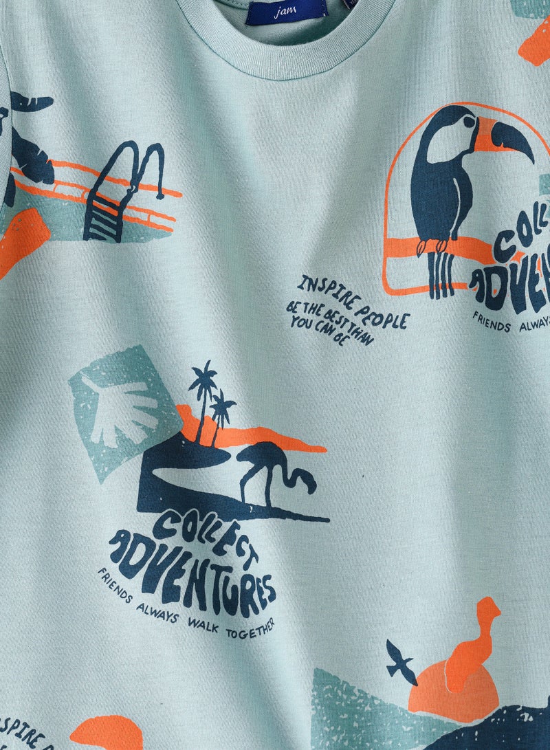 JAM Printed round neck knitted top - Image 3