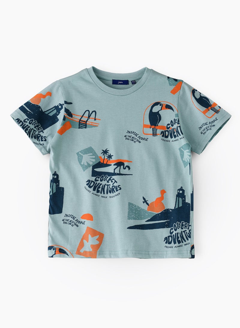 JAM Printed round neck knitted top - Image 1