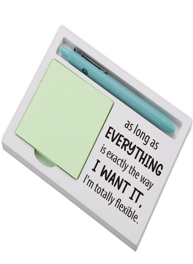 EFFJNSG Funny Sticky Note Holder for Desk – As Long as Everything is Exactly The Way I Want It I’m Totally Flexible Quote, Office Gift for Coworker, Boss, Therapist, Note Pad Organizer for Women Men EDP225 - Image 1