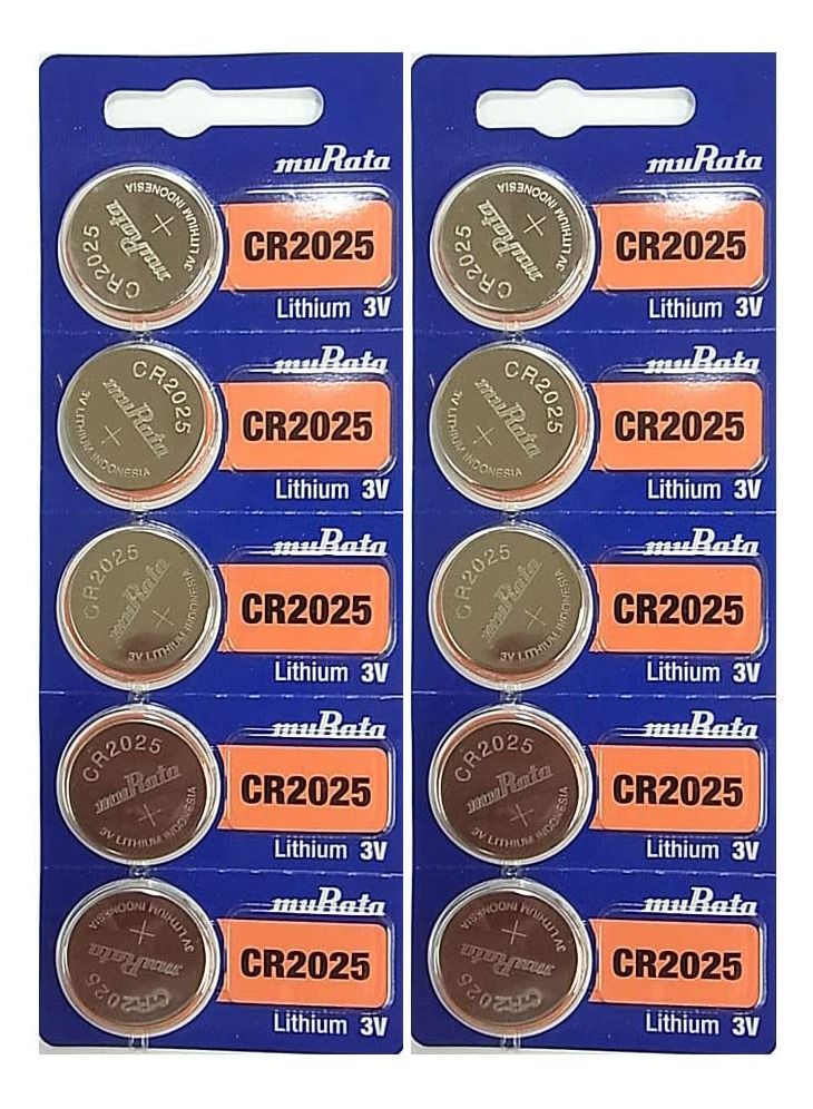 CR2025 Lithium 3V Coin Cell 10 Batteries Made in Japan