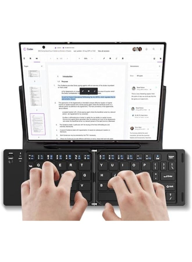 Wireless Keyboard Compatible with Huawei Mate XT with Adjustable Folding Stand Cover Bluetooth Keyboard with Handwriting Pen and Pen Holder for Mate XT - Image 5
