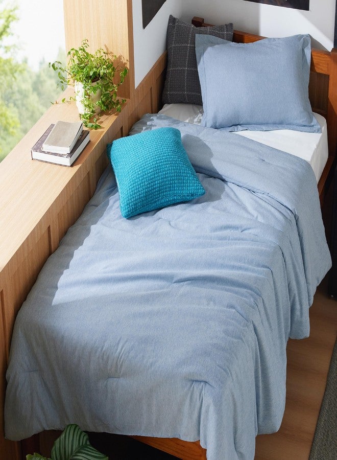 Bedsure Twin/Twin XL Comforter Set - Light Blue Soft Bedding for All Seasons, Cationic Dyed Bed Set, 2 Pieces, 1 Twin Size Comforter (68"x88") and 1 Pillow Sham (20"x26"+2") - Image 1