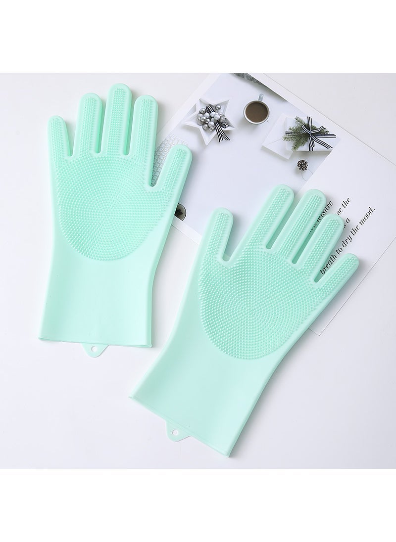 Silicone Thick Gloves for Multi-purpose Cleaning Green (130g)