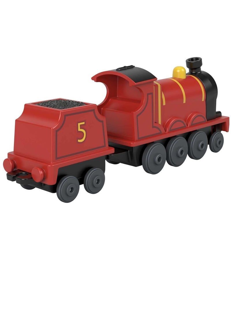 Fisher-Price - Thomas & Friends die-cast push-along James toy train engine for preschool kids ages 3+ - Image 1