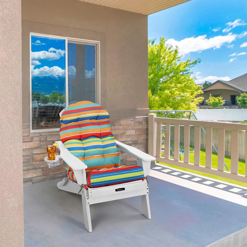 FUNBERRY Adirondack Chair Cushions Set of 2, Thicken Comfy Cushions for Rocker Non Slip Fade Shield Waterproof High Back with Ties - Image 5